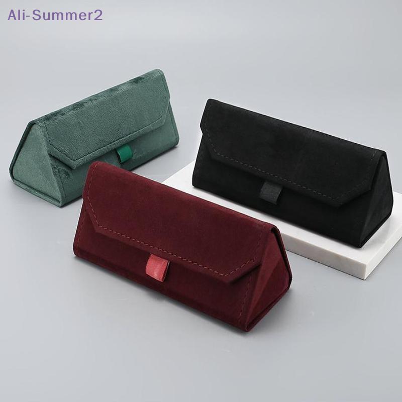Custodia a Triangolo Pieghevole in Velluto per Occhiali Custodia Elegante per Occhiali da Sole Scatola Morbida per Occhiali da Lettura Scatola Creativa Resistente alla Compressione per Occhiali