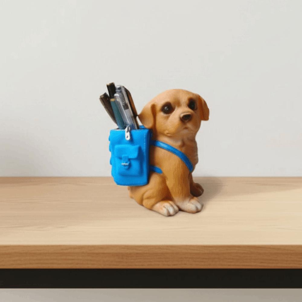 Waterproof Dog-Shaped Pencil Cup Resin Stationery Storage Box Makeup Brush Holder  Students