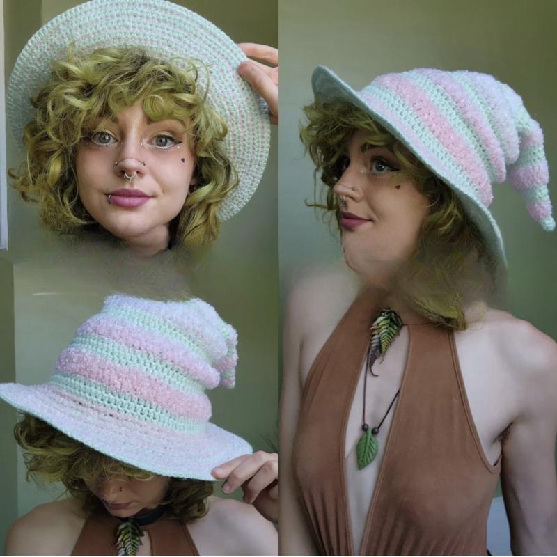 New Style Fisherman Hat for Girls, Handmade Dotted Stage Hat, British Men's Outdoor Sun Protection Hat