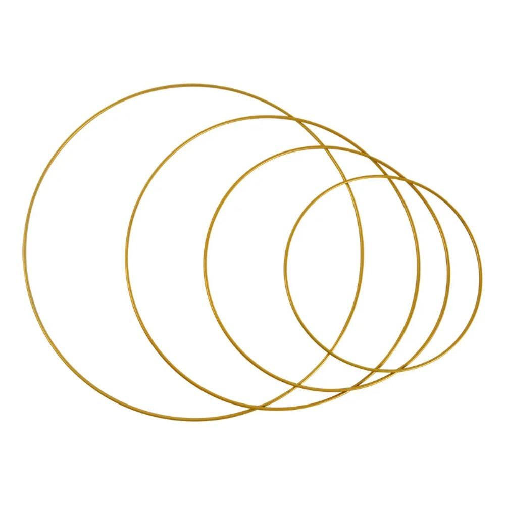 Iron Round Rings 10-50cm Garland Rings Wreath Frame Gold Metal Flowers Hoops  Christmas Decor