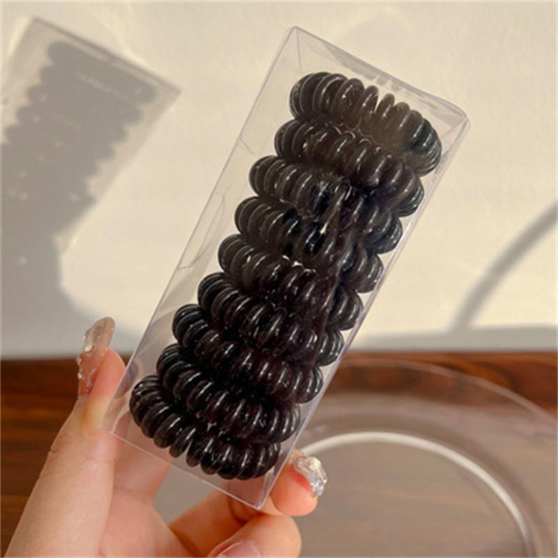 

9 шт. цветные эластичные резинки для волос из телефонной проволоки для девочек, головные уборы, держатели для хвостиков, резинки для женщин, шикарные аксессуары для волос