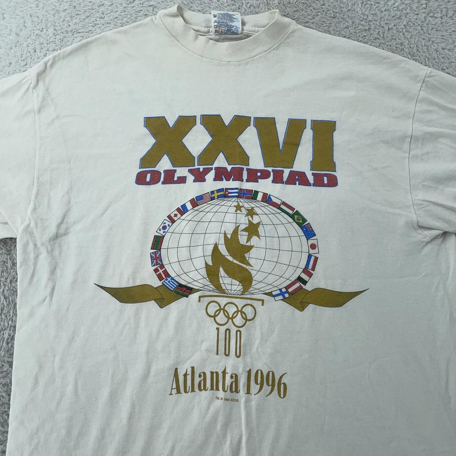 Vintage Atlanta 1996 Olympics Shirt Mens Large XXVI Olympiad Georgia Tee 90s M