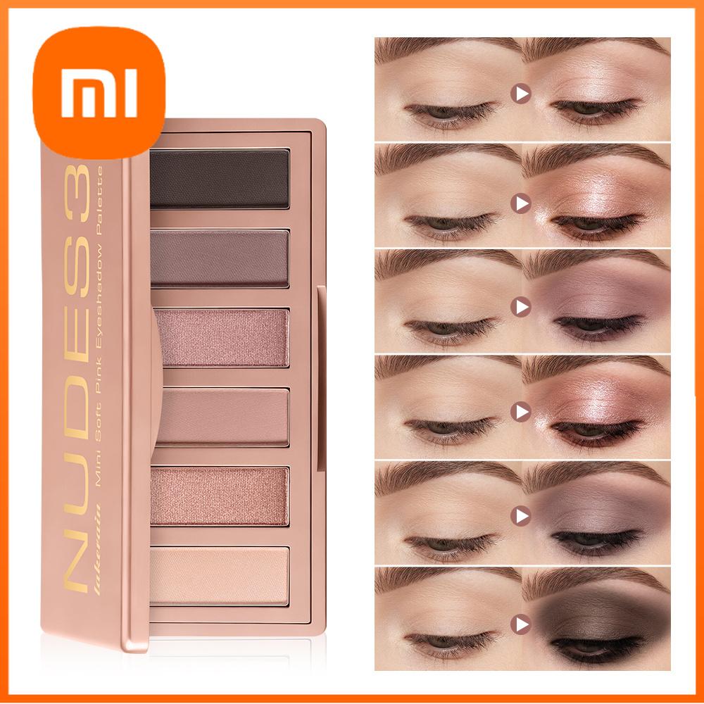 Xiaomi Best Selling Naked2 Basics Eyeshadow Palette, 6 Matte Neutral Contour Shades With Mirror, Velvety Smooth Long Lasting Waterproof
