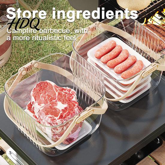 Fruit And Vegetable Organizer Transparent Picnic Basket with Handle Large Capacity Organizer