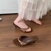 2025 Retro One-pedal Flip-flops Brown Pinch-foot Niche High-heeled Sandals