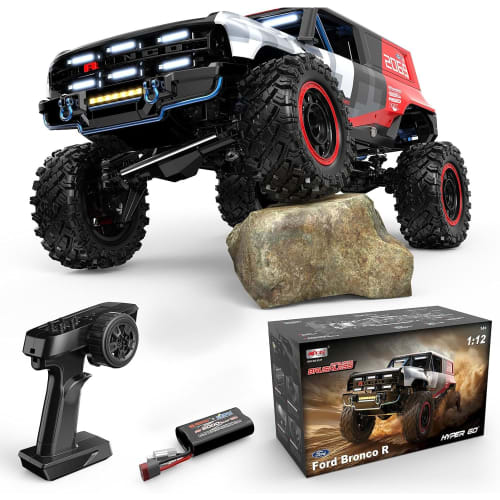 MJXRC H12P 1:12 4WD Radio-Controlled Crawler, Brushless Motor, Alloy Body, Metal Driveshafts, 45-Minute Run Time, Bronco Baja 1000, Officially License