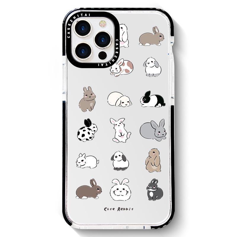 

Zhitai Черный Круг Двухцветный Милый Мультяшный Чехол для iPhone 16, 15, 14, 12 Pro Max iPhone 16 Pro Max