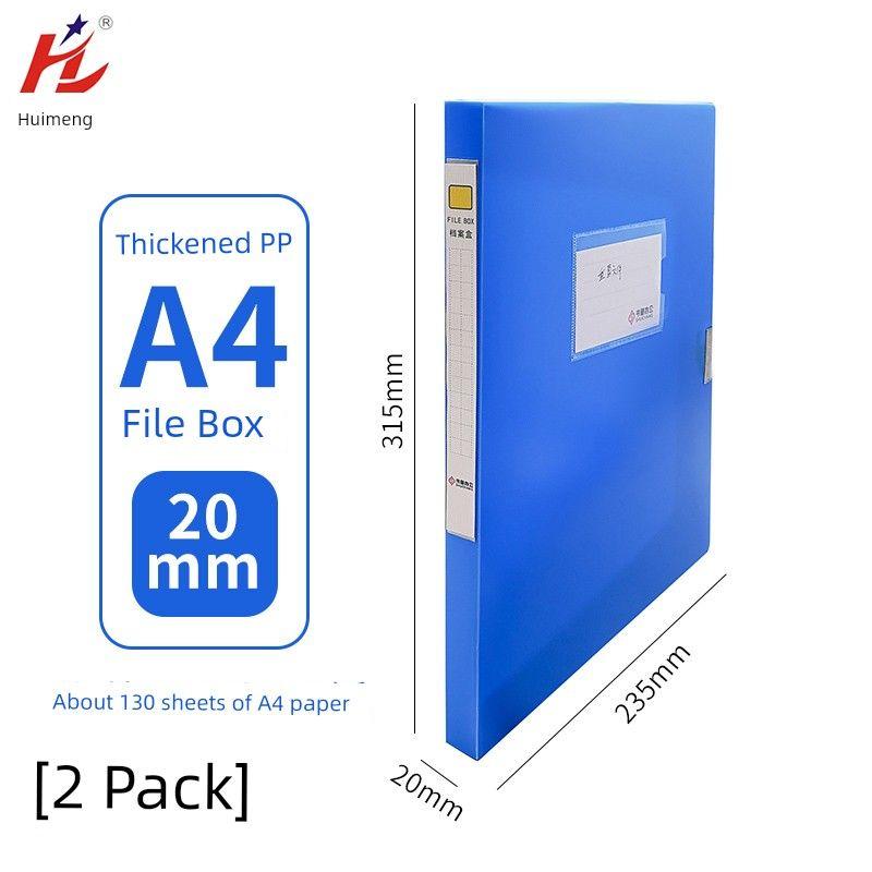 

File Box Storage Box File Box Folder Thickened Storage Box Office Supplies Contract Tender Collection Book File Finance Voucher Box Documentary Box Plastic Molded File Box 20mm [2 Pieces]