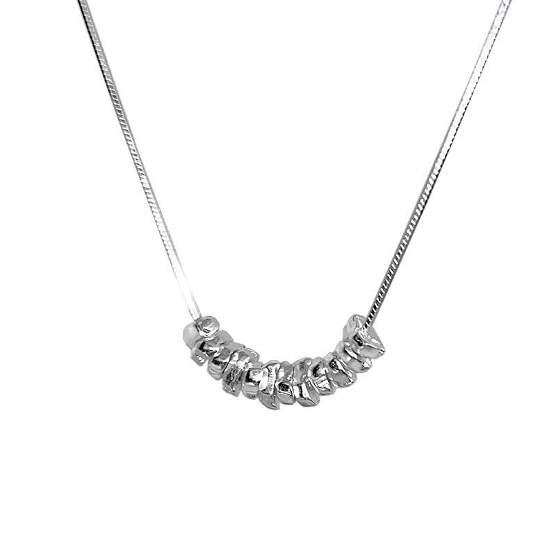 S925 Sterling Silver Irregular Snake Bone Necklace – Minimalist, Modern, and Chic for Women