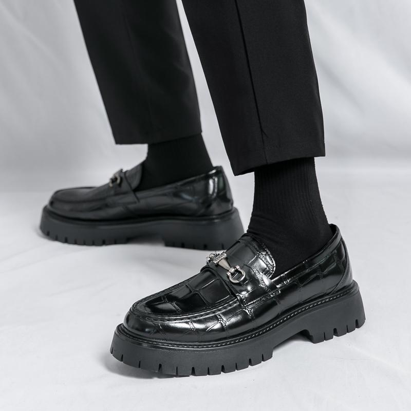 Fashion Fashion Office Shoes for Men Casual Leather Business Shoes Thick Bottom Walking Loafers Flat Designer Driving Outdoor Shoes 2025