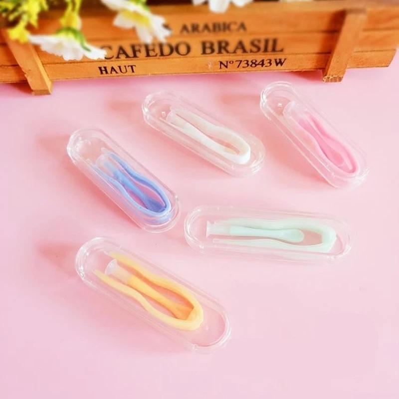 5PC -Customized Box Color Contact Lens Case Clip Stick Tweezers Combination Box Piece Clip Set for Lenses Tweezers
