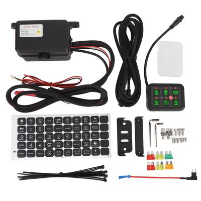 6 Gang 12V Switch Panel Dimmable Aluminum Shell 720W 60A LED Light Bar Circuit Control Box for Car Truck Boat UTV ATV