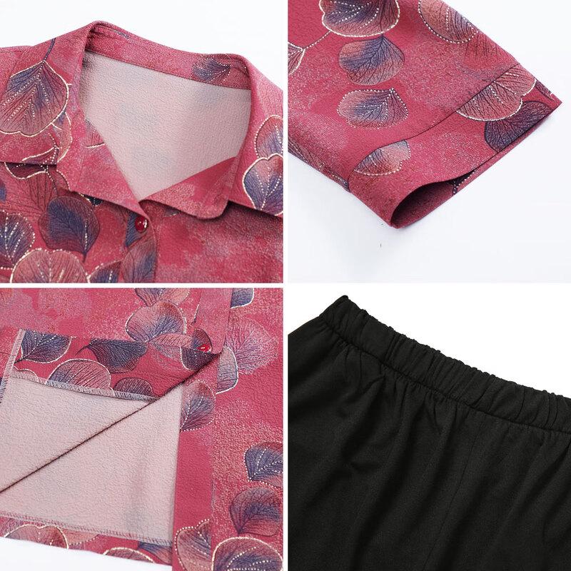 SIFONE Women's Casual Two-Piece Shirt and Pant Set