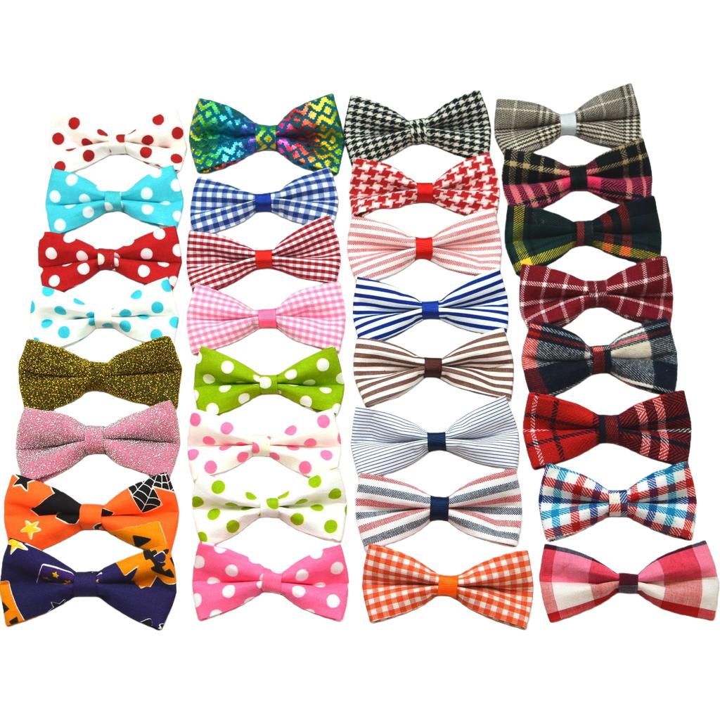 50pcs/lot Christmas Pet Bow Kitten Puppy Collar Flower Wearable Xmas Bow Ties for Dogs Cat Accessories
