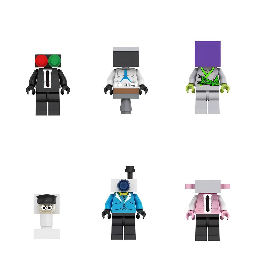 Assembling Educational Building Block Wn Toilet Man Series Audio Man Monitoring Man Tv Man Doll Building Block Toy