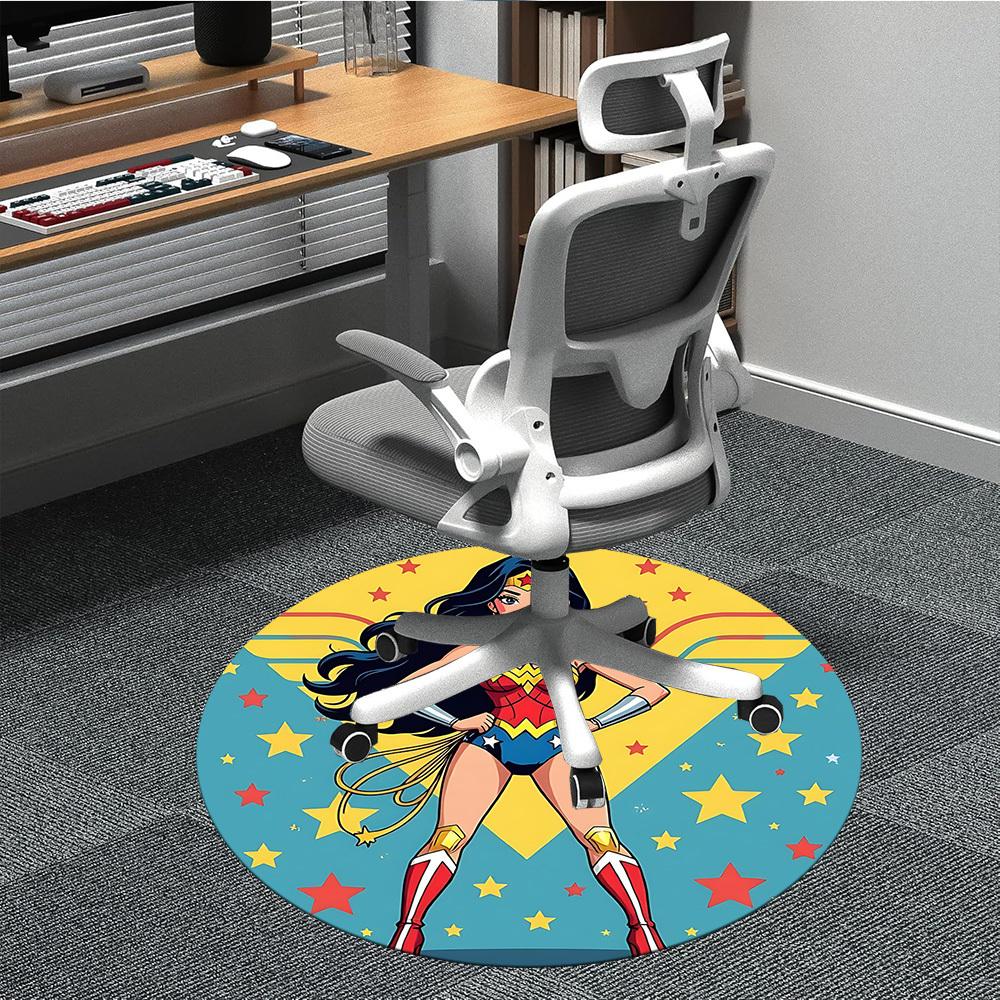 

1pc Wonder Woman, Superhero Chair Carpet for Office Non-Slip, Indoor Non-Slip Washable Carpet, Non-Shedding Mat For Office yy251030026 80cm by 80cm
