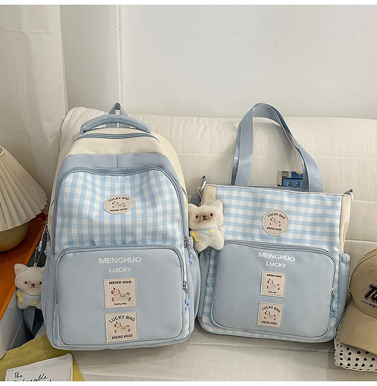 Schoolbag Girl Small Fresh Junior High School Student Schoolbag Ins Style Pattern Cute Lightweight Campus Backpack Versatile Tutoring Bag