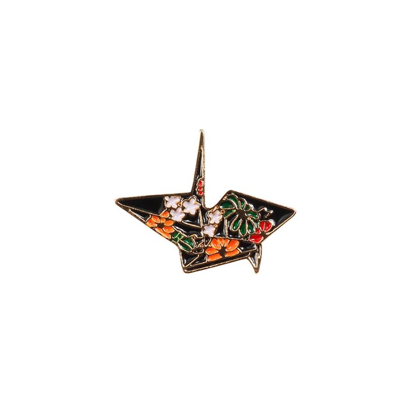 

Cartoon Paper Crane Brooch Lucky Gift Badge Collar Jackets Bag Enamel Pins Fashion Jewelry Metal Accessories Best Wish For Lover