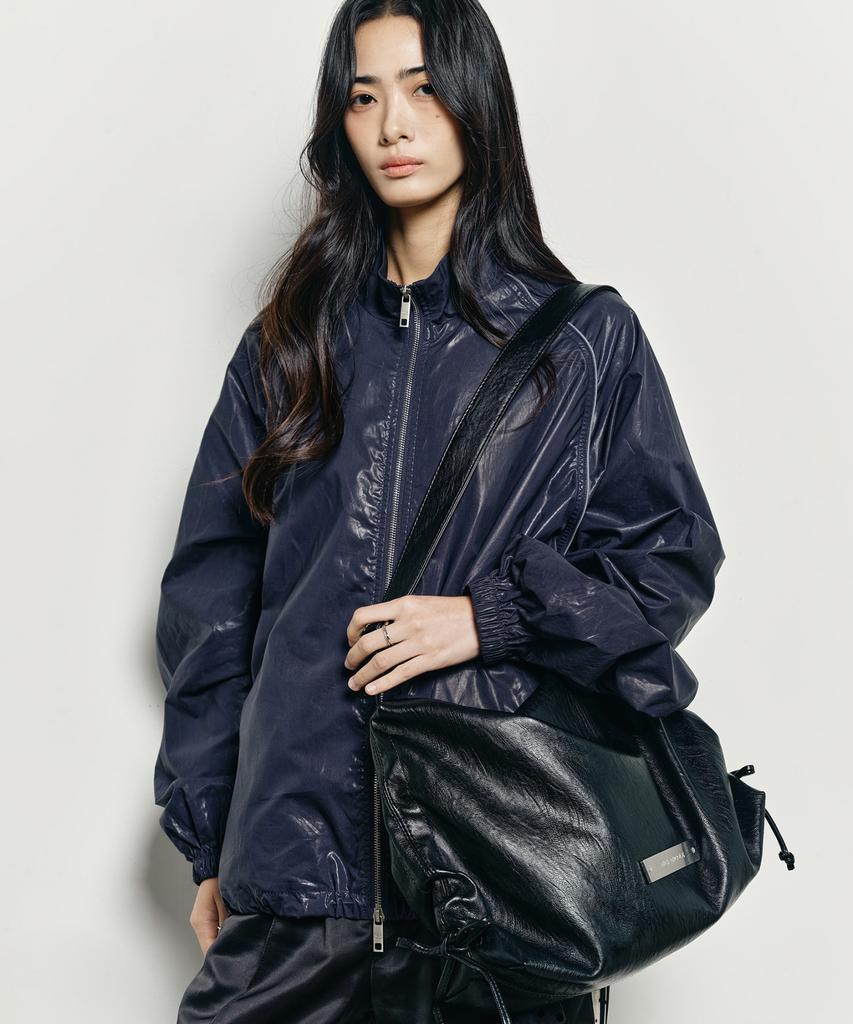 Nick&Nicole Crystal Shirring Square Shoulder Bag_Black
