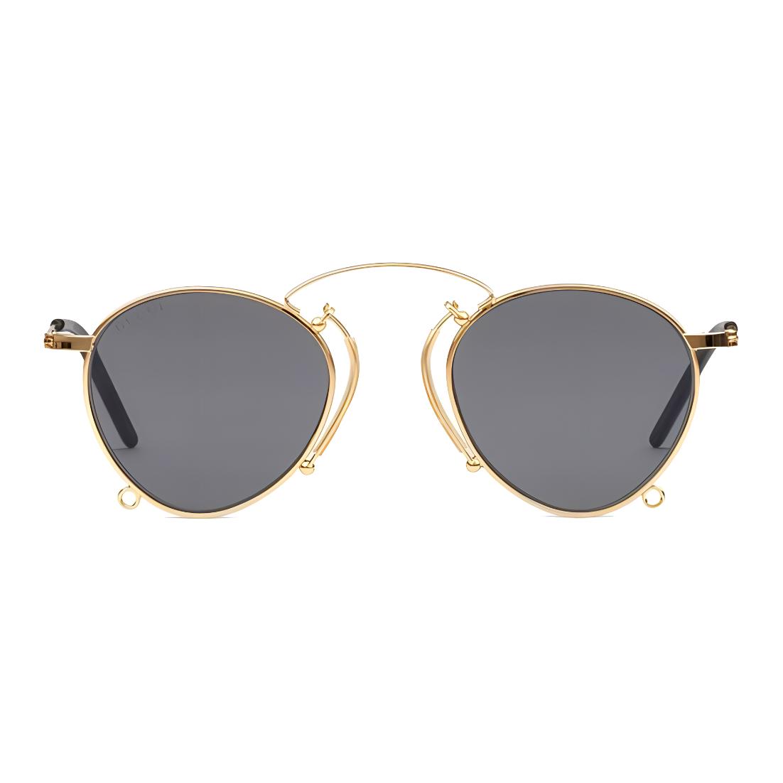 

GUCCI Statement Gold Alloy Aviator Sunglasses Unisex Couple F золотой