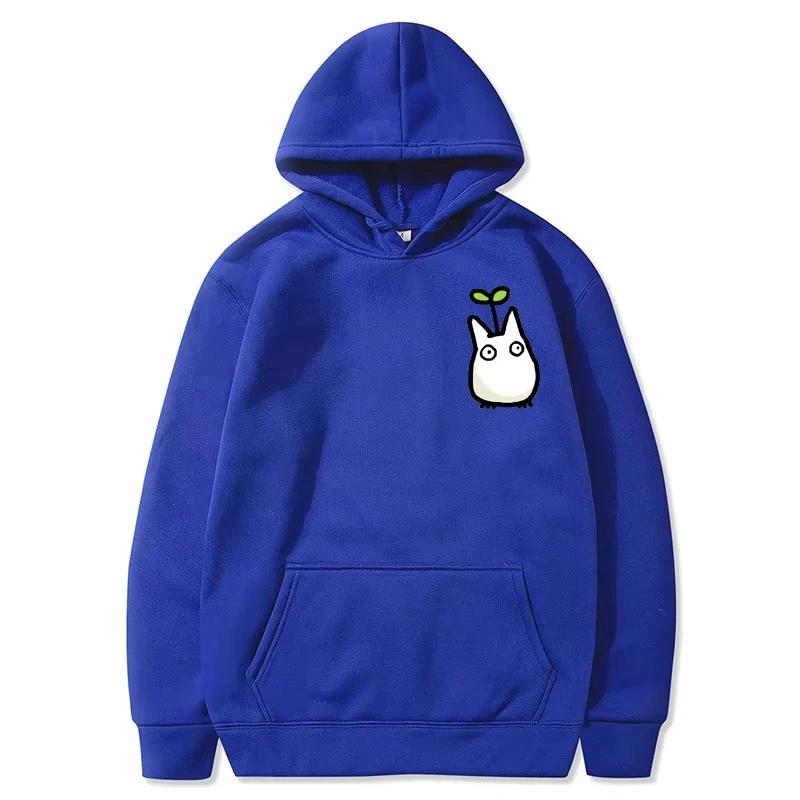 A trendy 2D hooded sweatshirt featuring the Japanese anime Totoro Studio Ghibli pattern print for men in the autumn of 2025