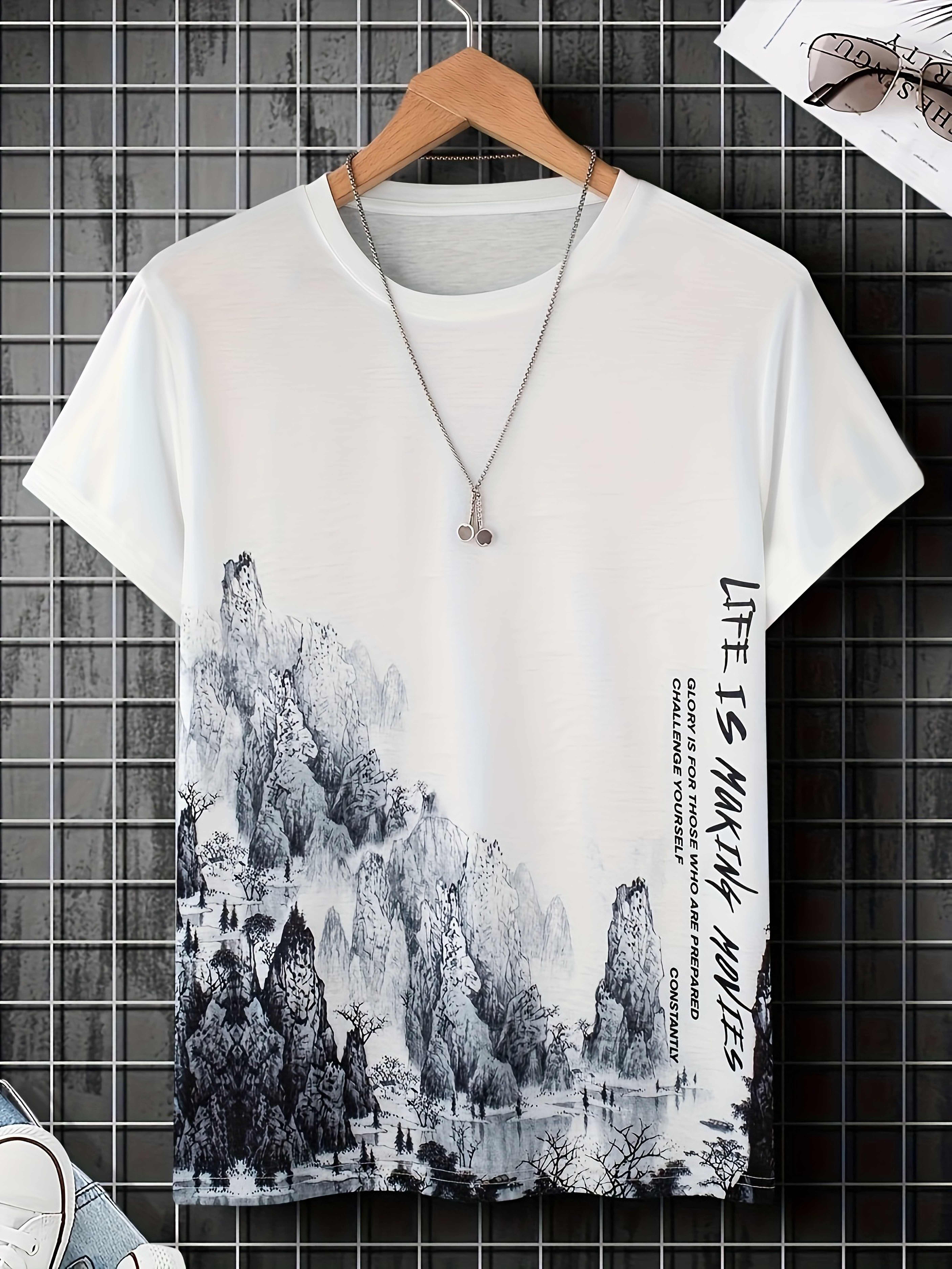 Men s Casual Comfortable Printed Short Sleeve T-Shirt for L дубильная кора