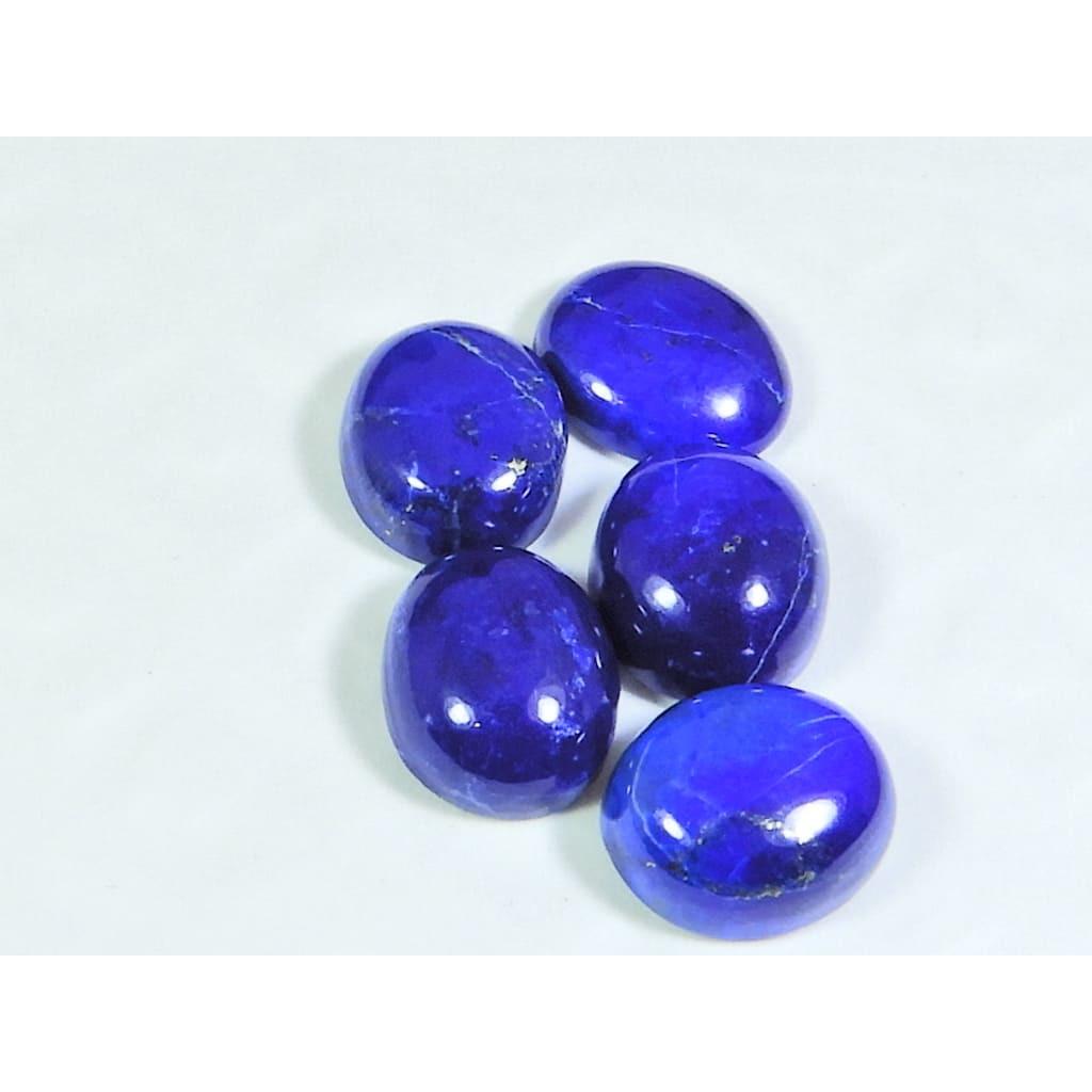 10X12MM Natural Lapis Lazuli Oval Cabochon Loose Gemstone 5Pcs Lot 26Cts. A-498
