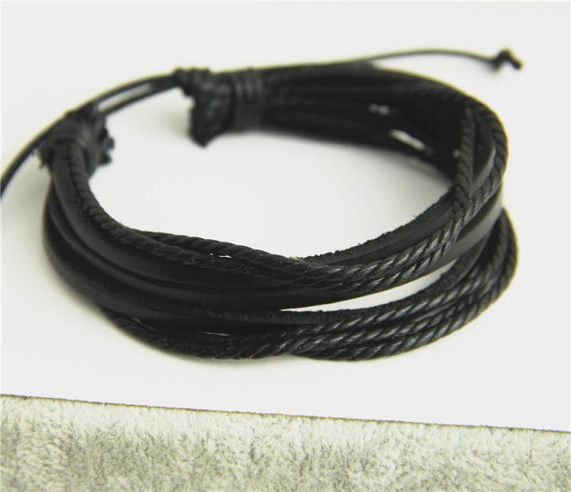 Verkaufe 100% Handgeknüpftes Schmuck-Wickelband Mehrschichtiges Leder Geflochtenes Seil Armband Herren Armbänder & Armreifen Für Damen