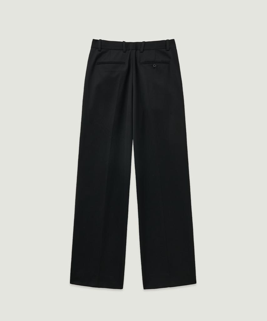 LMOOD Forti Tailored Wool Gabardine Slacks Black