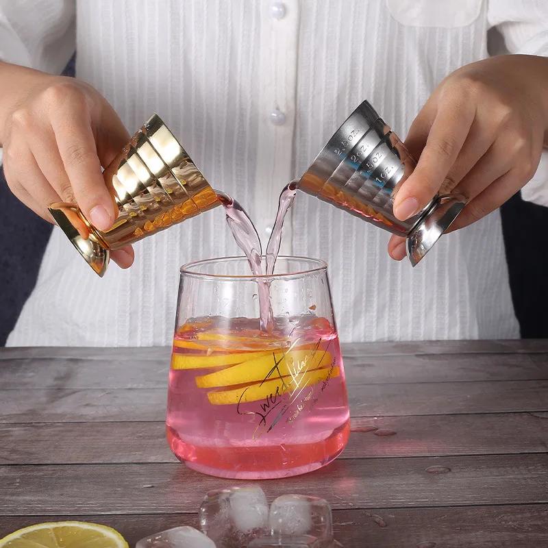 75ML Stainless Steel Measure Cup Cocktail Tool Bar Mixed Drink Accessories 3 In 1 Cocktail Tools Bar Jigger Cup