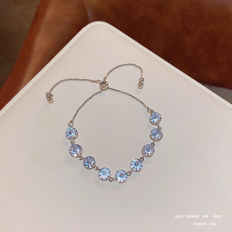 Korean Luxury Crystal Cat's Eye Stone Bracelet - Elegant White Stone Jewelry for Women