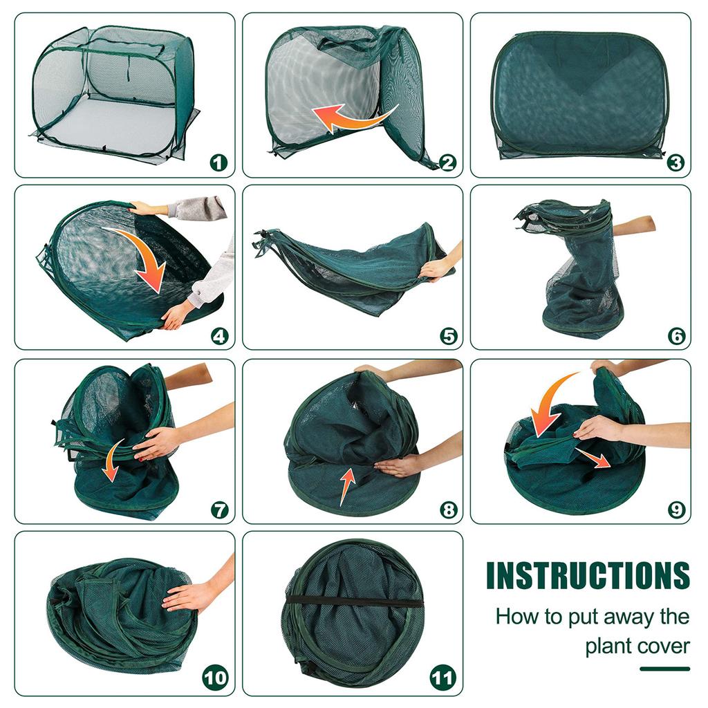Pop Up Mesh Plant Cover Garden Accessories Plants Protectors Outdoor Greenhouses for Planting Gardening Tools Everything Gadget