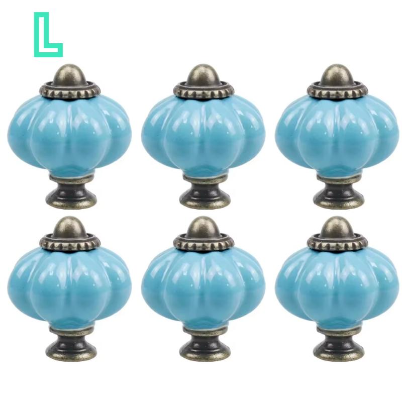 6/10pcs Pumpkin Knob Clear Handle Pulls Cabinet Drawer single hole handle Decor Kitchen Dresser Hooks