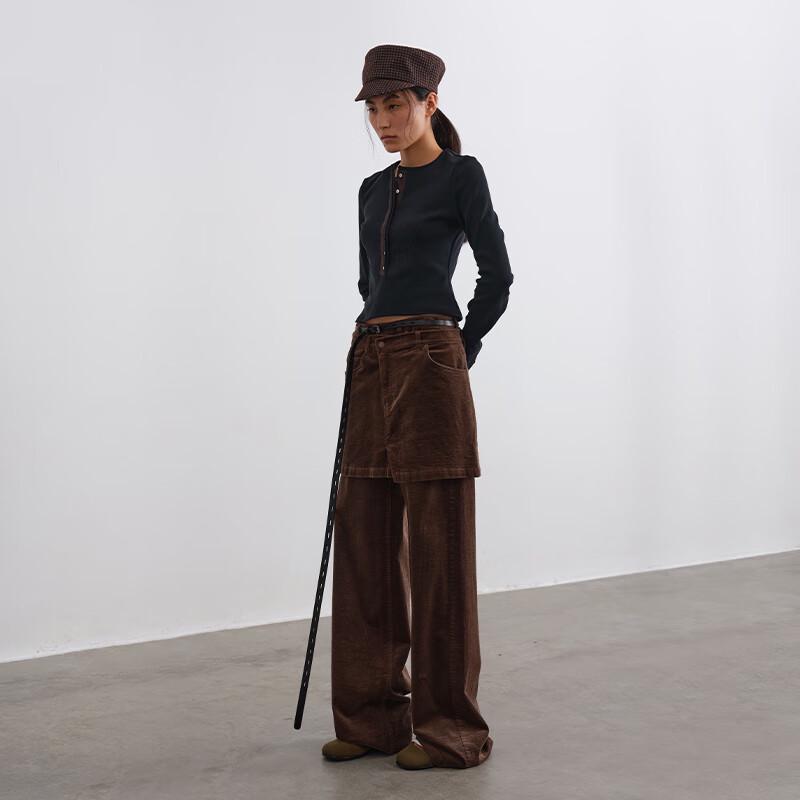 GRÜNER CORD Straight-Leg Freizeithose