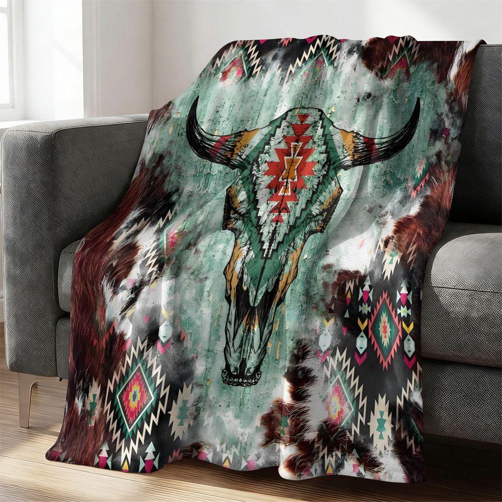 Highland Cattle Print Flannel Fleece Blanket Soft Cozy Throw Blanket for Bed Sofa Couch Home Gift Bedding Blanket 100cmx150cm