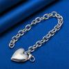 925 Sterling Silver 8-inch Exquisite Heart-shaped Bracelet, Women's Party Fashion Accessories, Wedding Jewelry