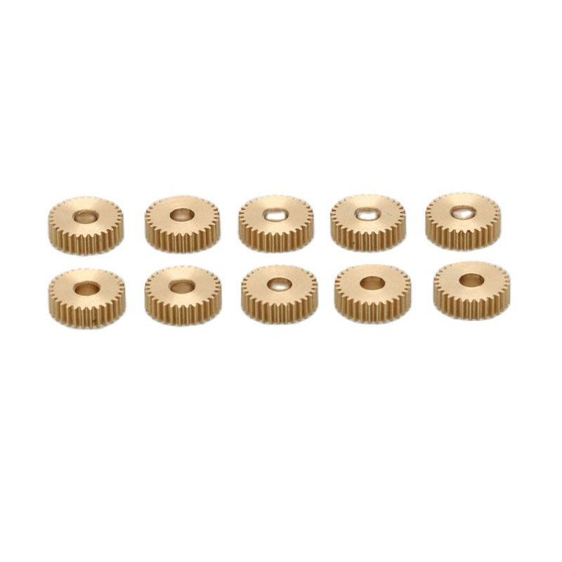 10PCS Modulus 0.2 Mini Brass Spur Gear 10T 12T 15T 20T 30T 40T Pinion Hole Dia.0.8/1/2mm Gears DIY RC Car Motor Shaft Connector