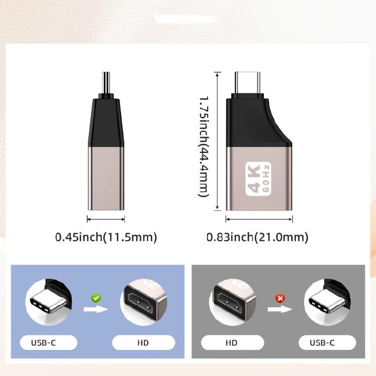 USB C to HDTV Converters, 4K@60Hz Speed Video Adapter for Home Theater and Gaming Professional Use Long-Lasting Use