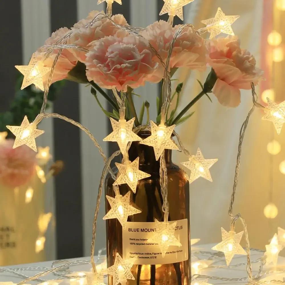 10/20 LED Star Light String Twinkle Garlands Battery Powered Christmas Lamp Holiday Party Wedding Decorative Fairy Lights