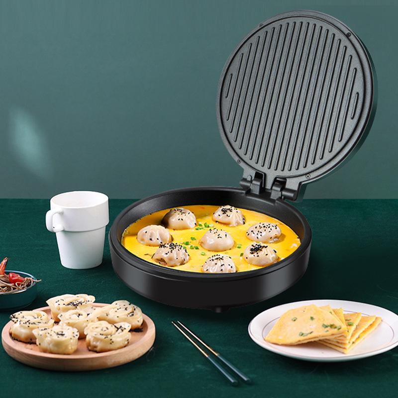 Bistecchiera Elettrica con Riscaldamento a Doppia Faccia e Spegnimento Automatico per Pancake e Crêpes