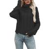 Women's Lazy Style Loose Short Long-sleeved Cable Knit Sweater