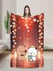 Bubu  Dudu Heart Love Blanket Super Warm Fluffy Plush Throw for Students Living Room Bedding Flannel Bedspread Cover