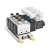 Bloco de Válvulas Solenoides Pneumáticas de Controle de Ar 5 Vias 2 Posições Substituição Manifold de Válvulas Solenoides 4 Estações Duradouro