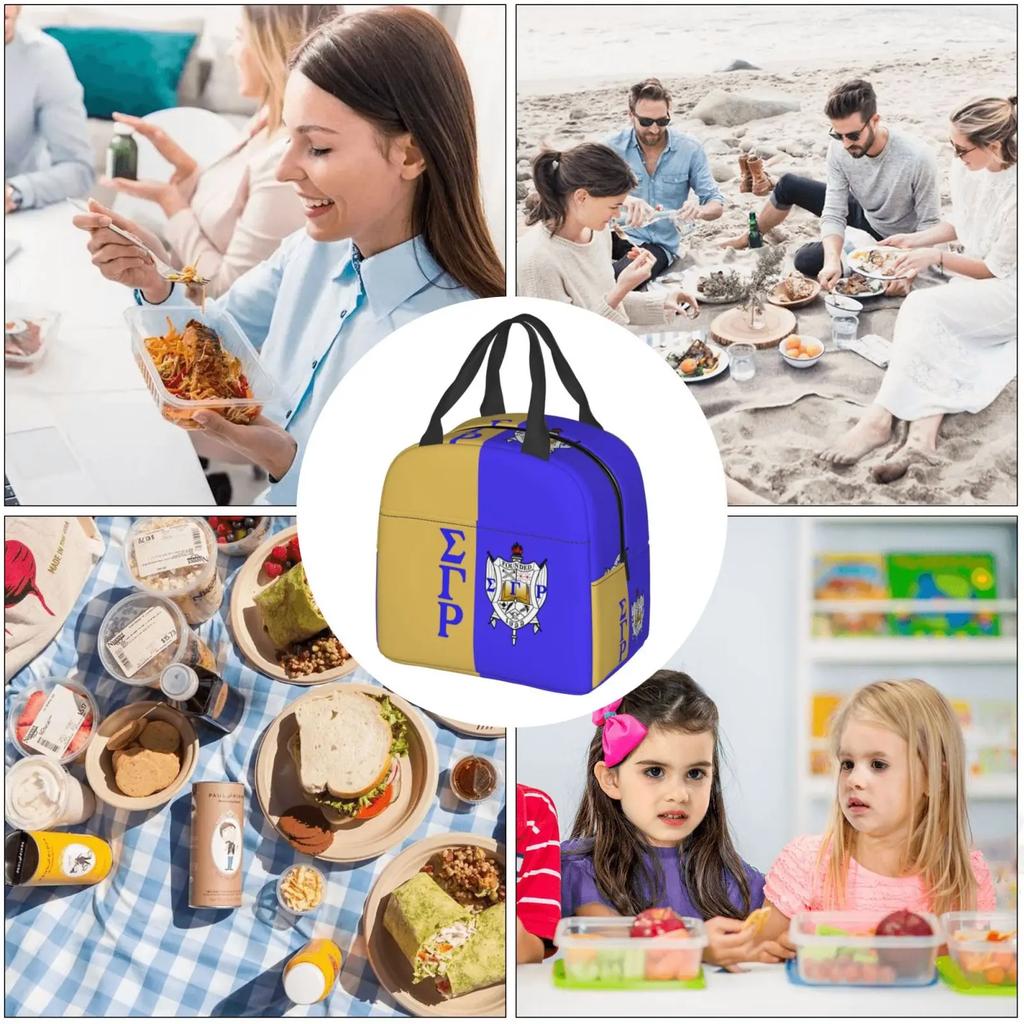 Cmxljwyt Sigma Gamma Rho Lunch Bag Tote Meal Bag Reusable Insulated Portable Game Lunch Box Handbags for Work School Picnic