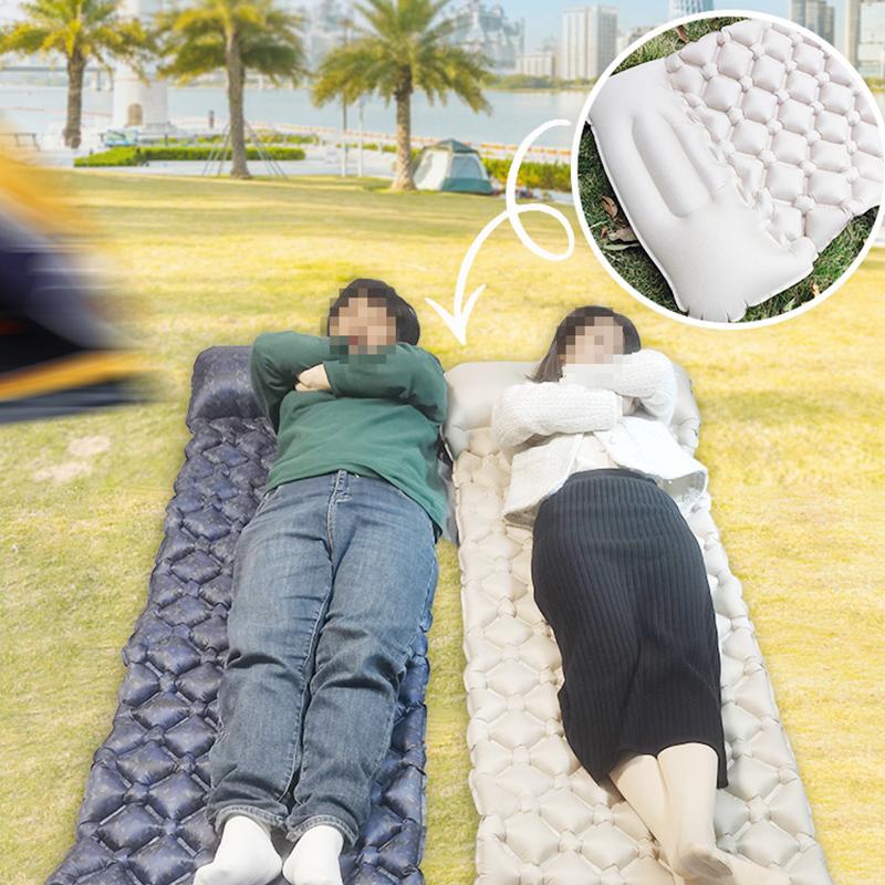 

Camping Mattress Sleeping Mat Built-in Foot Pump Inflatable Sleeping Pad Khaki