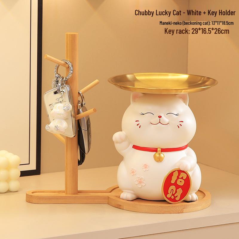 Creative Chubby Maneki-neko Entryway Display Ornament - Home & Living Room Housewarming Gift