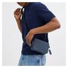 Coach Charter 19 Classic Presbyopia Double Zipper Closure Fabric and Cow Leather Shoulder Crossbody Bag Small Men's Washed Fabric Blue