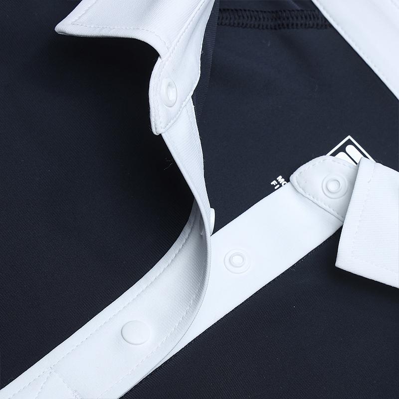 FILA Fitted Versatile Knitted Long Sleeve Nautical Polo Shirt Women tops Tidal-Blue A11W515209F-DB