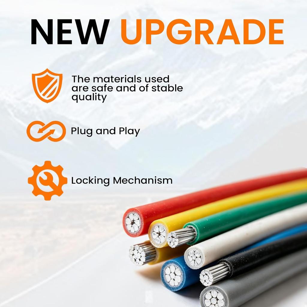 8 Pcs EV1 Fuel Injector Connector Wiring Harness Pigtail Plug Wire Fit for Ford 4.6L 5.0L 5.4L 5.8L - E150, E250, E350, F150, F250, F350, Mustang