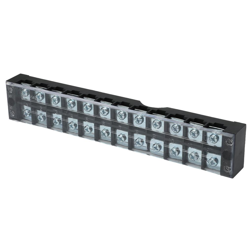 2 Pcs Terminal Strip Block 45A 600V Large Current Easy Wiring Ground Circuit Terminal Block 12